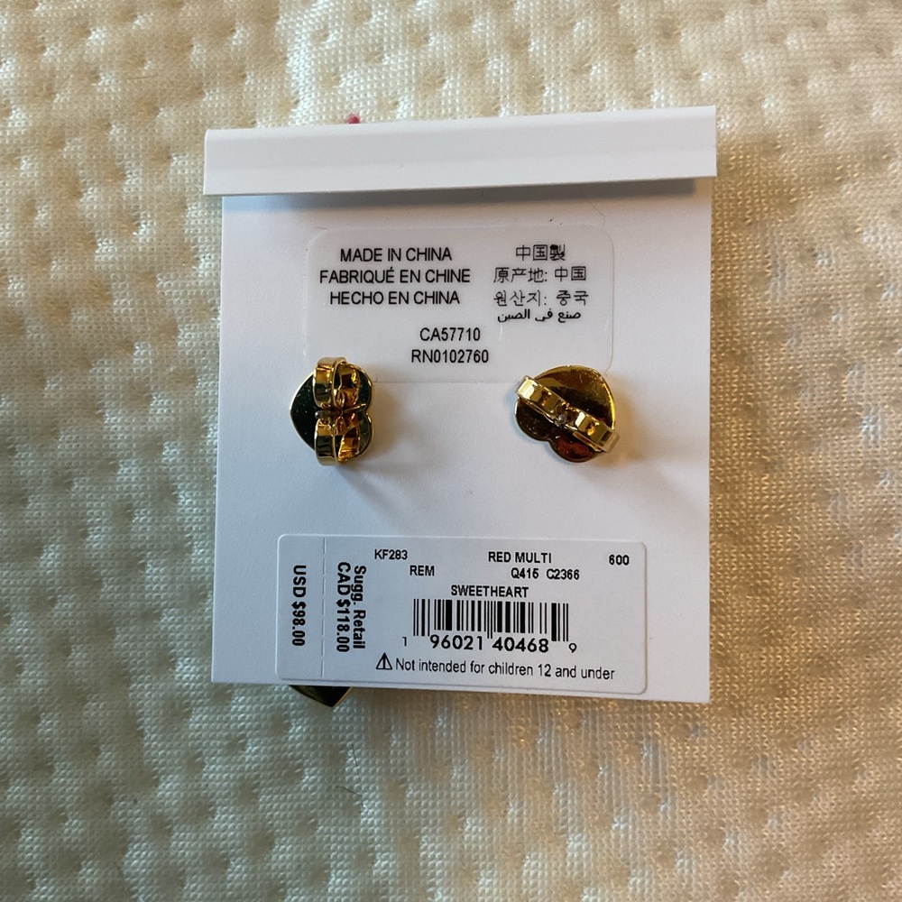 NWT Kate Spade Red Heart Earrings - Picture 4 of 4